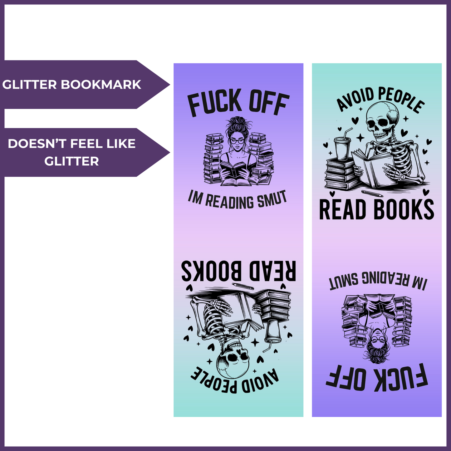 AVOID PEOPLE GLITTER BOOKMARK