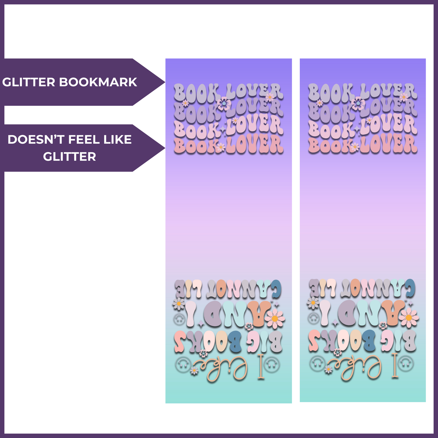 I LIKE BIG BOOKS GLITTER BOOKMARK