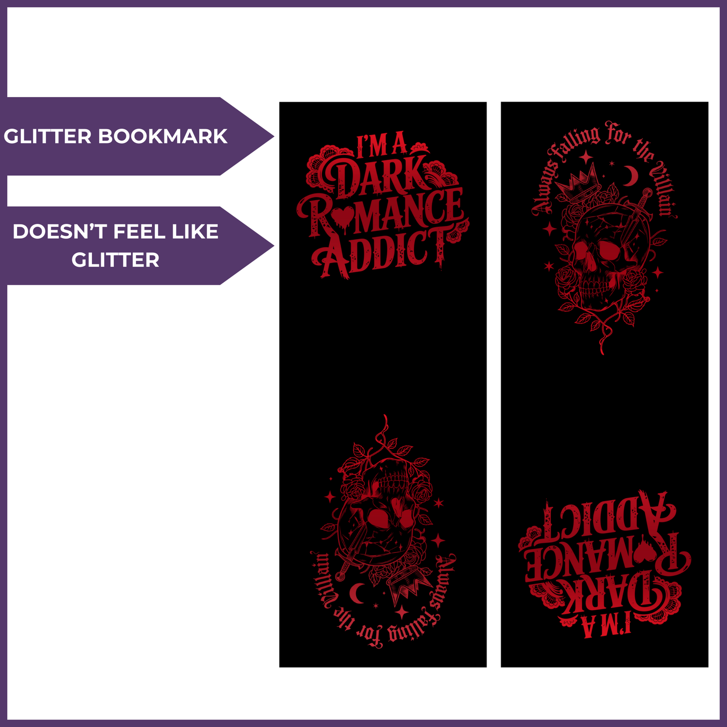 DARK ROMANCE GLITTER BOOKMARK