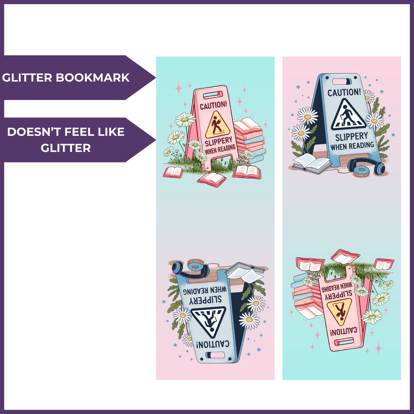 BOOK LOVER GLITTER BOOKMARK